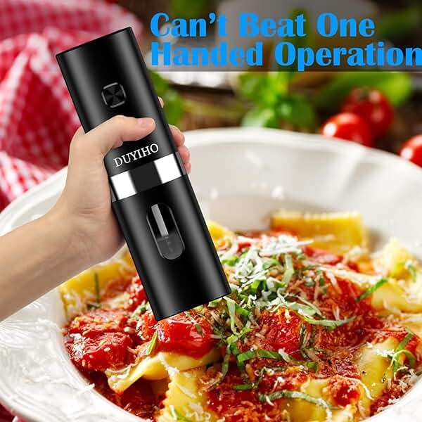 Rechargeable Electric Salt and Pepper Grinder Set with Double Charging Base, Support Battery Operated, Refillable Spice Automatic Mill Shakers Set with Adjustable Coarseness and LED Light - Image 6