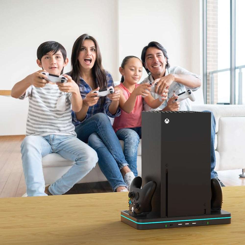 Charging Stand with Cooling Fan, CODOGOY Vertical Stand Compatible with Xbox Series X/S Console and Controller, Vertical Dual Controller Charger Station Dock Accessories with 3 USB Ports,Black - Image 8