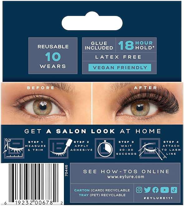 Eylure Salon Extension Look False Eyelashes, Volume No. 111, 1 Pair - Image 6