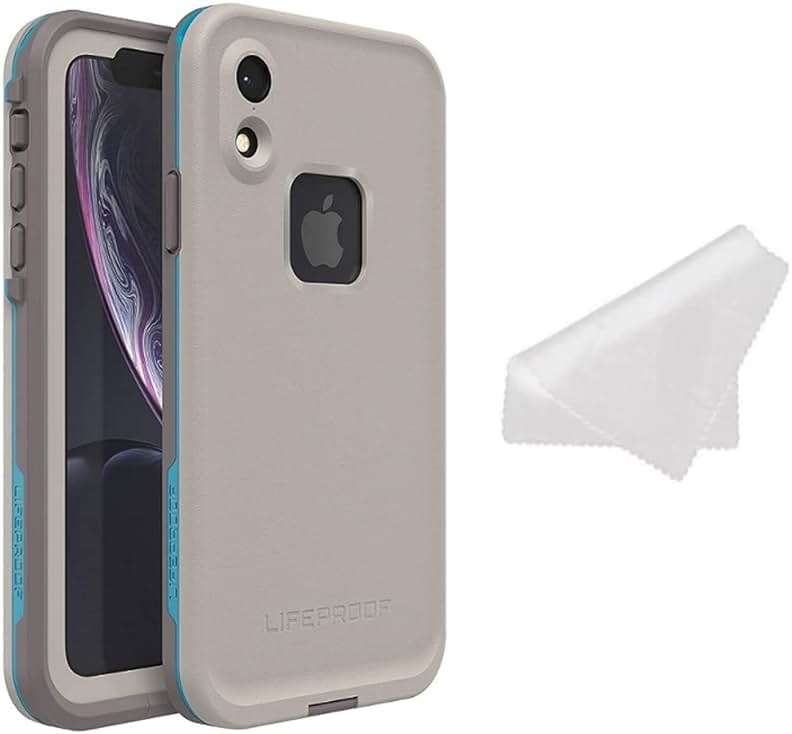 LifeProof FRĒ Series Waterproof Case for iPhone XR (Only) - with Cleaning Cloth - Non-Retail Packaging - Body Surf (Cement/Gargoyle/Hawaiian Ocean) - Image 1