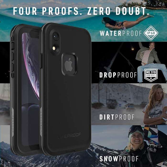 LifeProof FRĒ Series Waterproof Case for iPhone XR (Only) - with Cleaning Cloth - Non-Retail Packaging - Body Surf (Cement/Gargoyle/Hawaiian Ocean) - Image 8