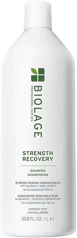 Biolage Strength Recovery Shampoo - Reduces Breakage & Detangles, Instantly Strengthens and Moisturizes, For Damaged Hair, With Olive Squalane & Vegan Proteins, Paraben & Mineral Oil-Free - Image 1