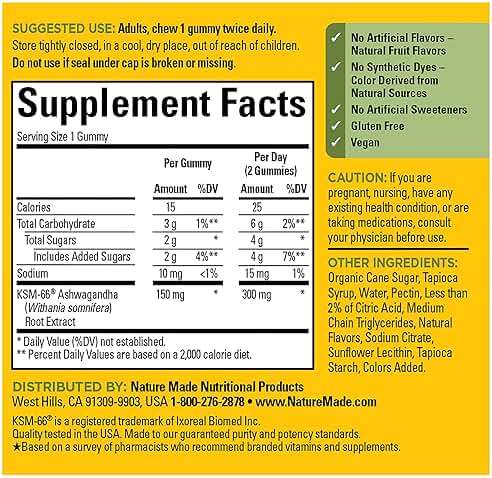 Nature Made Ashwagandha Gummies, Vegan, KSM 66 Ashwagandha Supplement for Stress Support, 60 Count, 30-Day Supply - Image 4