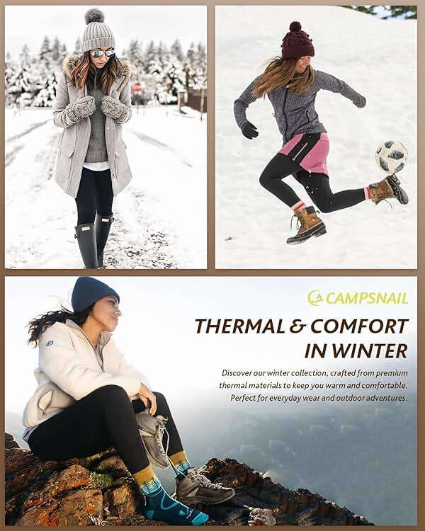 CAMPSNAIL Fleece Lined Leggings Women - Thick Soft High Waisted Black Tummy Control Thermal Warm Velvet Pants for Cold Winter - Image 5