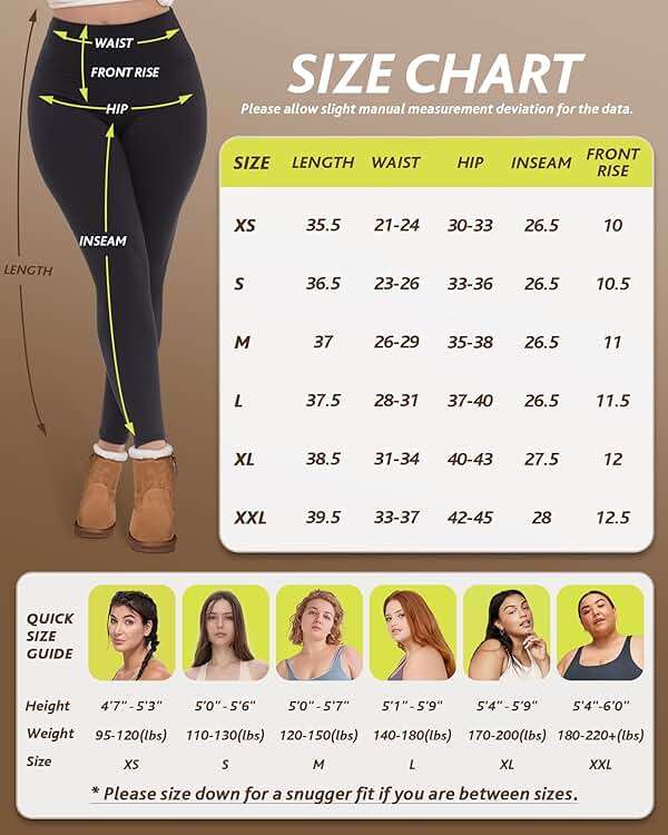 CAMPSNAIL Fleece Lined Leggings Women - Thick Soft High Waisted Black Tummy Control Thermal Warm Velvet Pants for Cold Winter - Image 6