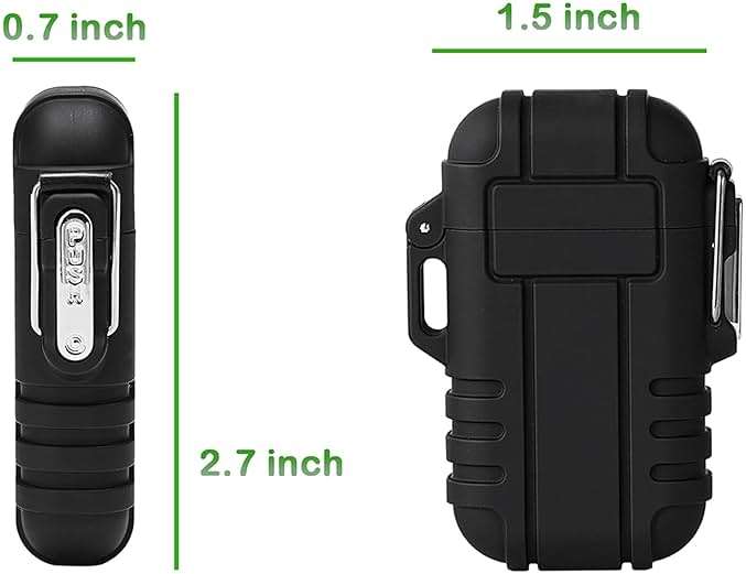 2 Pack Waterproof Lighter Outdoor Windproof Torch Lighters Dual Arc Butane Electric Lighters USB Rechargeable Lighters Flameless Plasma Lighter Camping Hiking Adventure Survival Tactical Gear - Image 7