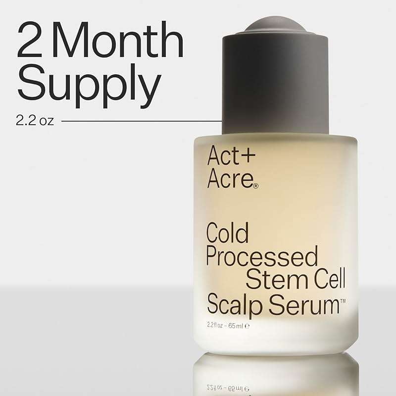 Act+ Acre Cold Processed Stem Cell Scalp Serum | For Thicker, Fuller Looking Hair | Apple Stem Cells, Bamboo Extract, Aloe Vera | Strengthen, Hydrate, Reduce Shedding | Vegan, Color Safe | 2.2 Fl Oz - Image 8