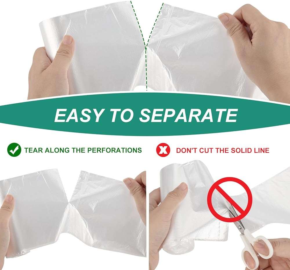 Magesh 4 Gallon Trash Bag Strong, Leakage-Free, Small Garbage Bags Unscented Thick for Bathroom, Office, Kitchen Small Trash Can, 15L, 105 Bags, Clear - Image 3