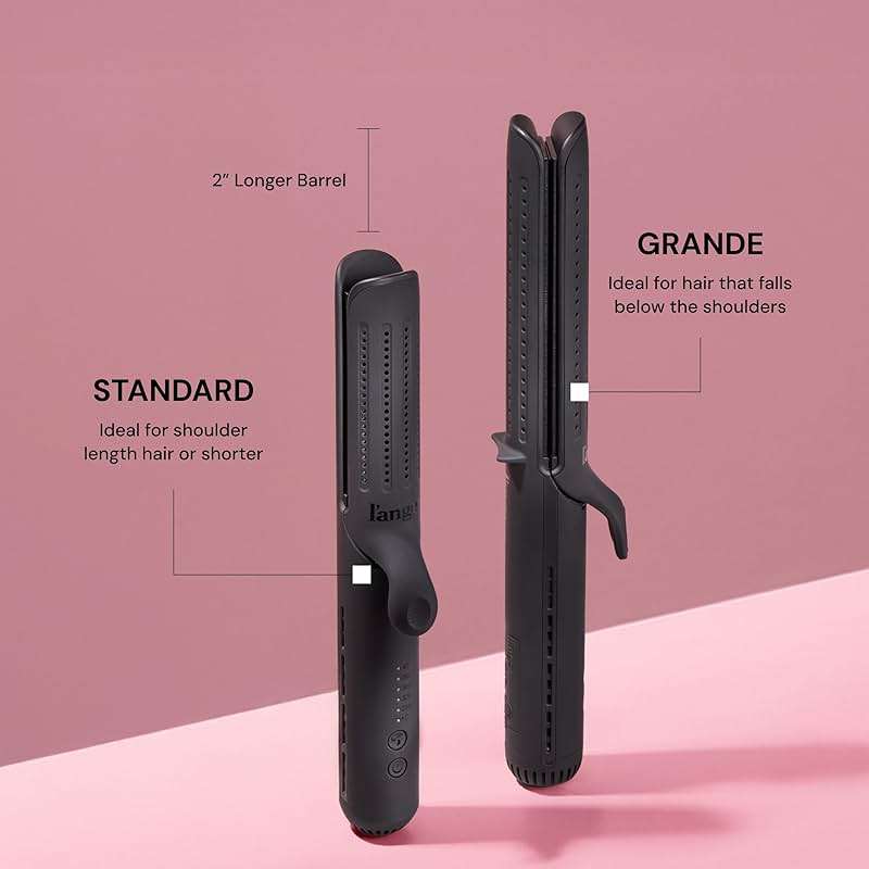 L'ANGE HAIR Le Duo Standard 360° Airflow 2 in 1 Straightener and Curler | 1 Inch Curling Wand & Titanium Flat Iron with 3.5" Plates | Hair Straightener & Curler for Short to Medium Hair (Black) - Image 2