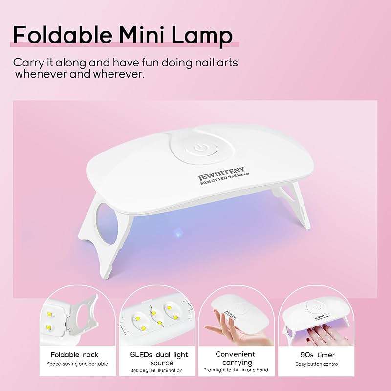 JEWHITENY Poly Extension Gel Nail Kit 14 PCS Poly Gel Kit with Slip Solution and Mini Lamp Nail Art Design Beginner - Image 6