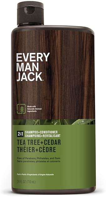 Every Man Jack Mens Shampoo and Conditioner 2 in 1 - Thickening Tea Tree - Moisturizing, Volumizing - Free of Parabens, Phthalates & Dyes - 24oz - 1 Bottle - Image 10