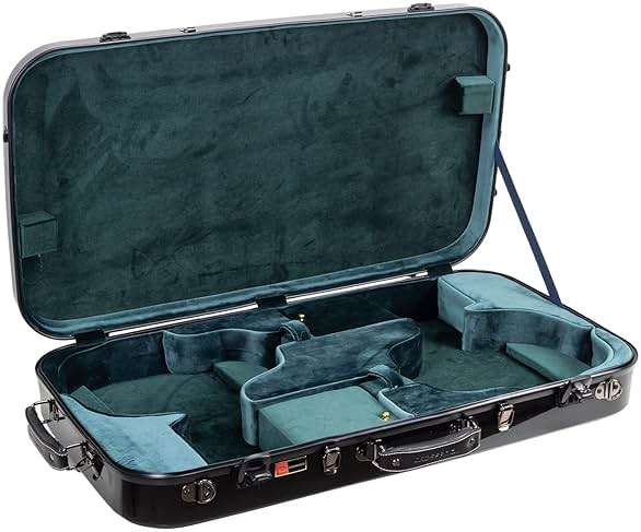 Crossrock Fiberglass Double Case with TSA Lock for Two Concert/Tenor Ukuleles-Black (CRF2020DTUBK) - Image 2