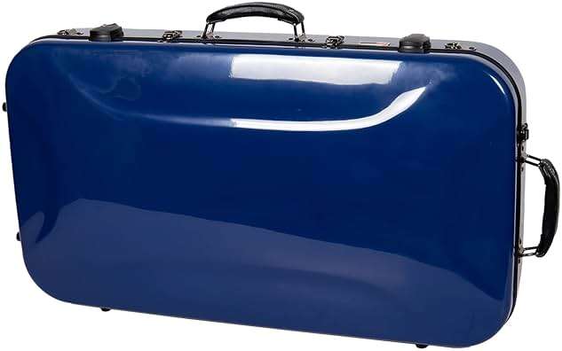 Crossrock Fiberglass Double Case with TSA Lock for Two Concert/Tenor Ukuleles-Navy Blue (CRF2020DTUNVBL) - Image 2