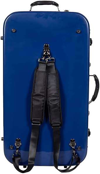 Crossrock Fiberglass Double Case with TSA Lock for Two Concert/Tenor Ukuleles-Navy Blue (CRF2020DTUNVBL) - Image 3