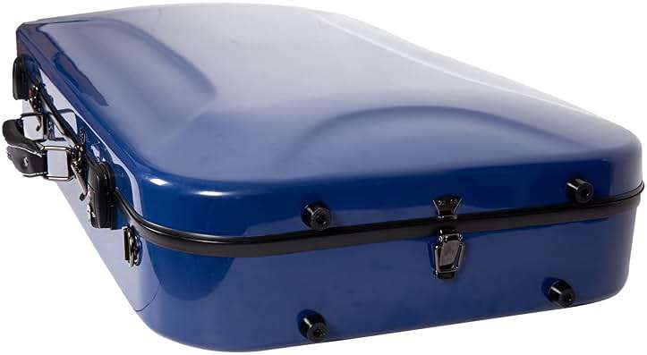 Crossrock Fiberglass Double Case with TSA Lock for Two Concert/Tenor Ukuleles-Navy Blue (CRF2020DTUNVBL) - Image 4