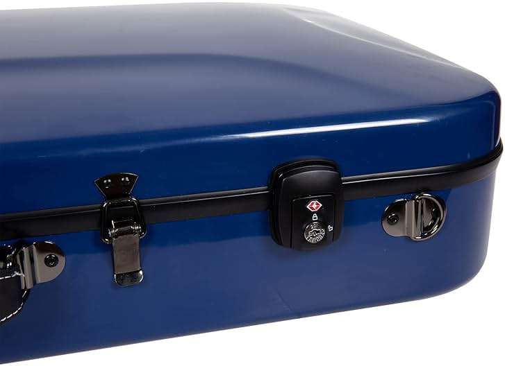 Crossrock Fiberglass Double Case with TSA Lock for Two Concert/Tenor Ukuleles-Navy Blue (CRF2020DTUNVBL) - Image 6