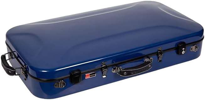Crossrock Fiberglass Double Case with TSA Lock for Two Concert/Tenor Ukuleles-Navy Blue (CRF2020DTUNVBL) - Image 7