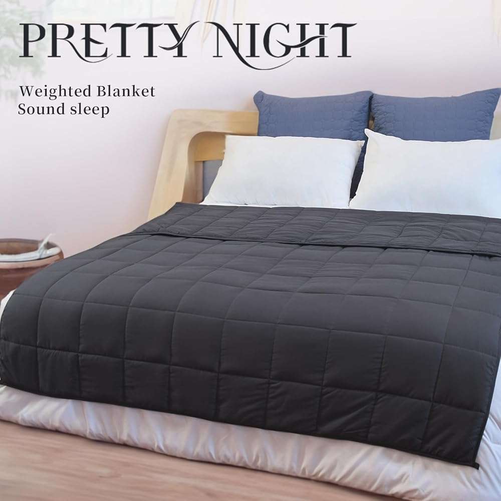 PRETTY NIGHT Weighted Blanket 20lbs Queen Size Dark Grey 60"x80" Weighted Blankets for Adults Heavy Blanket are Comfortable and Cozy - Image 4