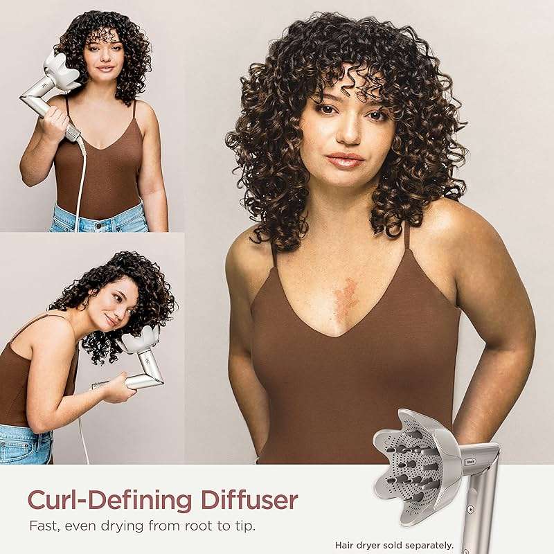 Shark FlexStyle Curl-Defining Diffuser, Attachment for Shark FlexStyle Blow Dryers, Compatible with HD400's Series, Styling Tool for Wavy, Curly, and Coily Hair, Enhance Natural Curls, Stone, XSKHD4DA - Image 2