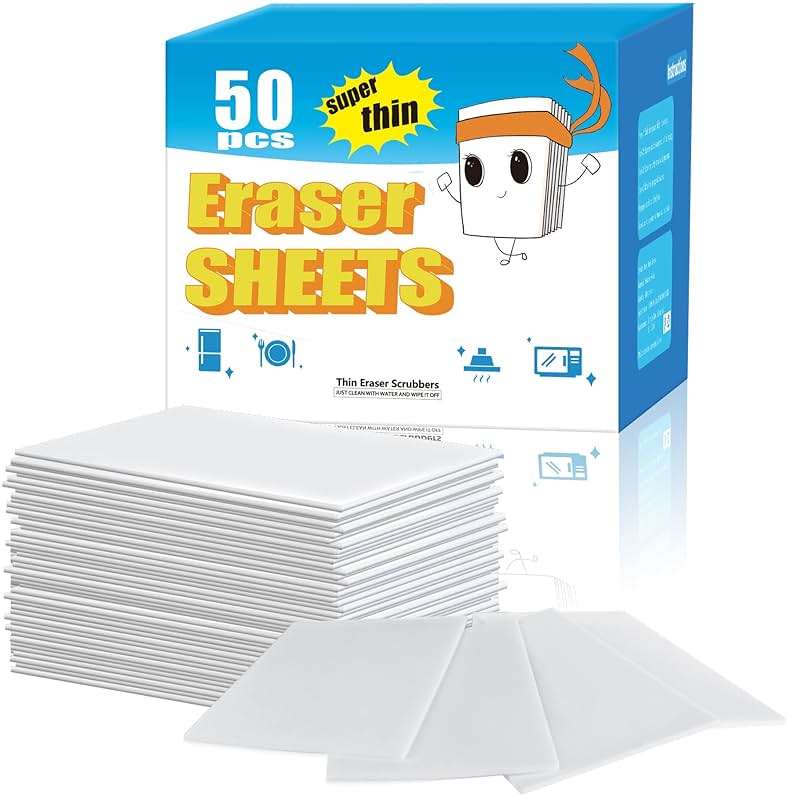 50 Pack Magic Sponge Eraser Sheets | Thin Nano Pads | Multi-Surface - Image 1