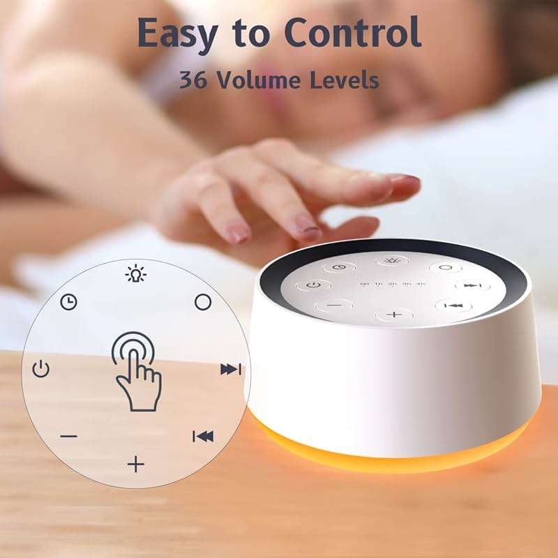 Brown Noise Sound Machine with 30 Soothing Sounds 12 Colors Night Light White Noise Machine for Adults Baby Kids Sleep Machines Memory Function 36 Volume Levels 5 Timers for Home Office Travel - Image 6