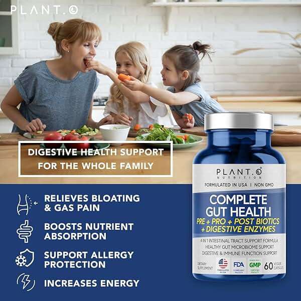 4-in-1 Gut Health Support – Prebiotics + Probiotics + Postbiotics + Digestive Enzymes for Women and Men – DE111 Spore Probiotic for Digestive Support & Bloating – Non-GMO – 60 Veggie Capsules - Image 5