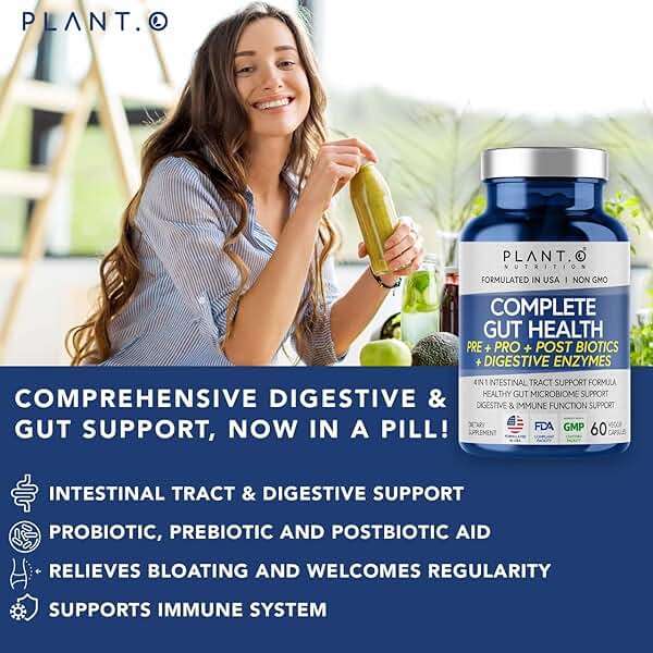 4-in-1 Gut Health Support – Prebiotics + Probiotics + Postbiotics + Digestive Enzymes for Women and Men – DE111 Spore Probiotic for Digestive Support & Bloating – Non-GMO – 60 Veggie Capsules - Image 6