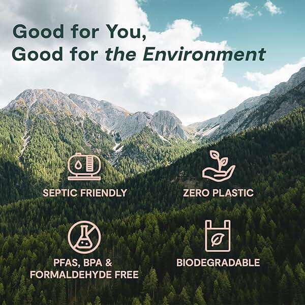 ecoHiny Premium & Soft Bamboo Toilet Paper | PFAS Free | 12 Mega Rolls, 3 ply & 350 Sheets | Non Toxic, FSC Certified, Septic Safe, BPA Free | Tree Free Toilet Tissue | Plastic Free Packaging - Image 4
