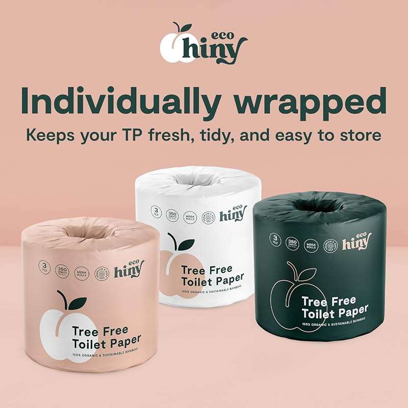 ecoHiny Premium & Soft Bamboo Toilet Paper | PFAS Free | 12 Mega Rolls, 3 ply & 350 Sheets | Non Toxic, FSC Certified, Septic Safe, BPA Free | Tree Free Toilet Tissue | Plastic Free Packaging - Image 9