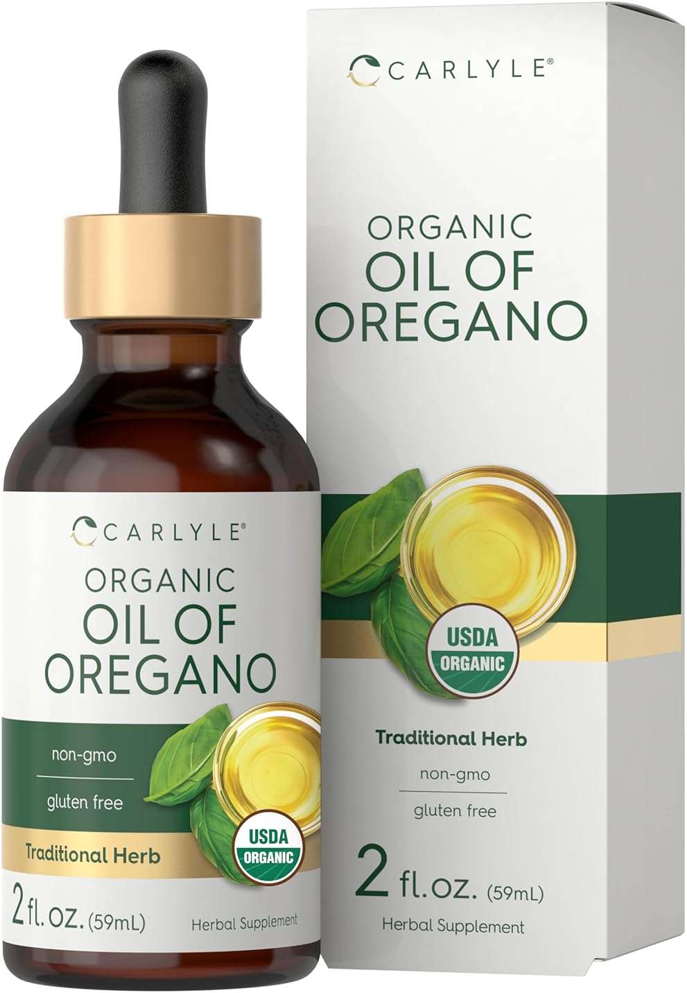 Carlyle Organic Oil of Oregano Liquid Drops - 2 fl oz - 1 Year Supply | Vegan Herbal Supplement | Non-GMO, Gluten Free - Image 1