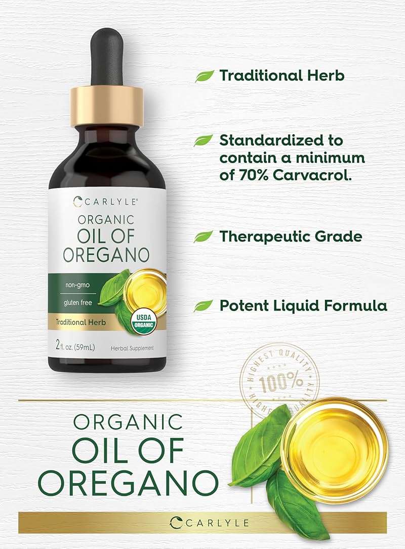 Carlyle Organic Oil of Oregano Liquid Drops - 2 fl oz - 1 Year Supply | Vegan Herbal Supplement | Non-GMO, Gluten Free - Image 4