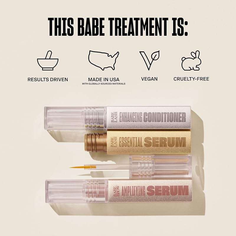Babe Original Triple Threat Mini Set, Includes Babe Lash Essential Serum & Enhancing Conditioner + Babe Brow Amplifying Serum, 1 mL, 3 Pack - Image 8