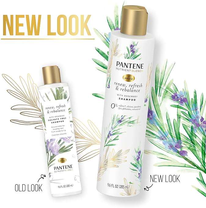 Pantene Sulfate Free Shampoo, Detangling Shampoo with Rosemary, Color Safe, 9.6 oz - Image 4