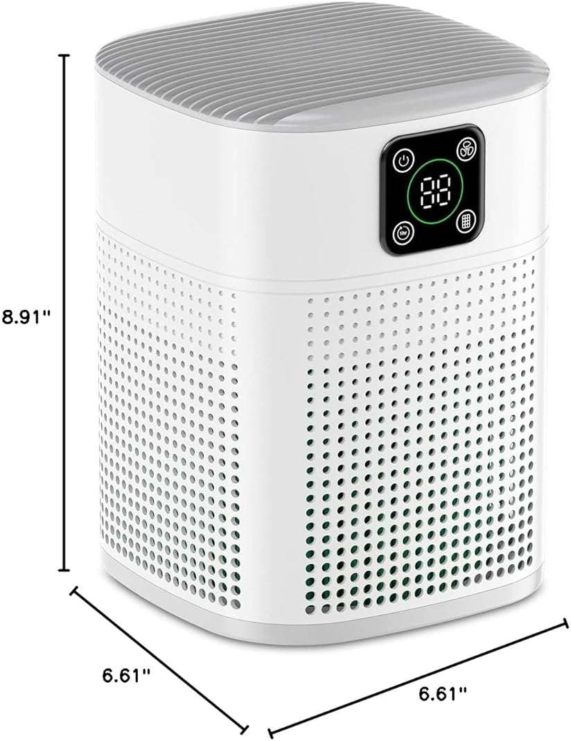 Air Purifiers for Bedroom, Honeyuan H13 HEPA Air Purifier for Home Large Room 1095 sqft, Air purifiers with 360°Air Intake, 3 Fan Speeds, 3-Stage Filtration, White - Image 6
