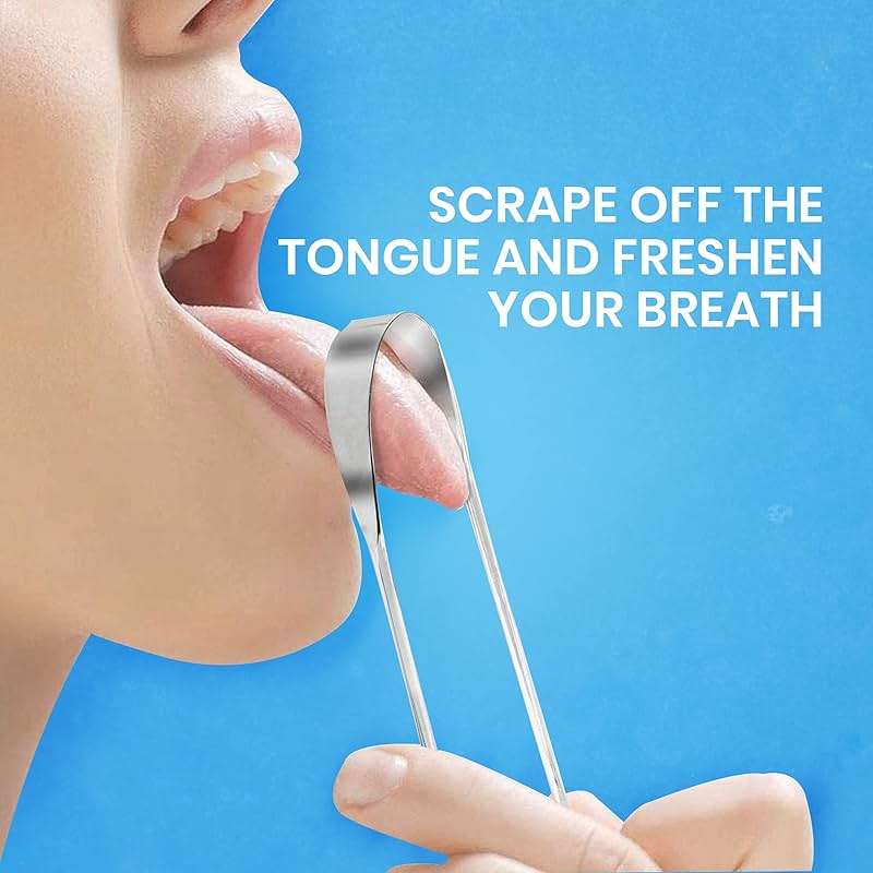 Tongue Scraper for Adults by HOKIN (2Pcs Oral Care Pack) Stainless Steel Tongue Cleaners Reduce Bad Breath 100% Metal Tough Scrapers Men and Women Hygiene Product - Image 3