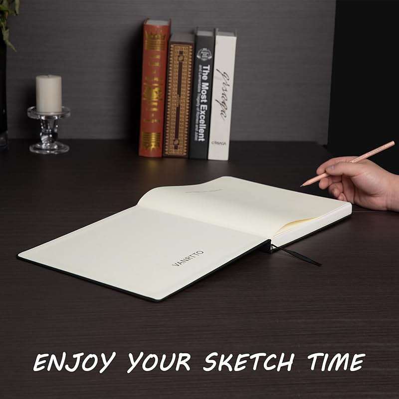 Vanrtto Hardcover Square Sketch Book, Mixed Media Sketchbook 8x8 Inch | Hardcover Square Sketchbook 120lb/200GSM Sketchbook Drawing Paper for Watercolor Mixed Media, 60 Sheets/120 Pages Sketch Pad - Image 7