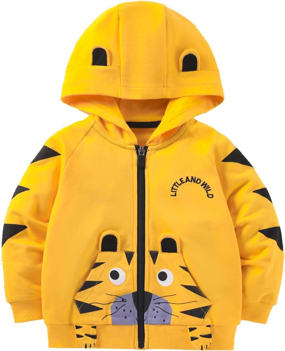 Akyzic Baby Boys Zip Up Hoodie Toddler Boys Jacket Cartoon Winter Long Sleeve Hooded Sweatshirt Tops Fall Coat Kids 2-7 Years - Image 1