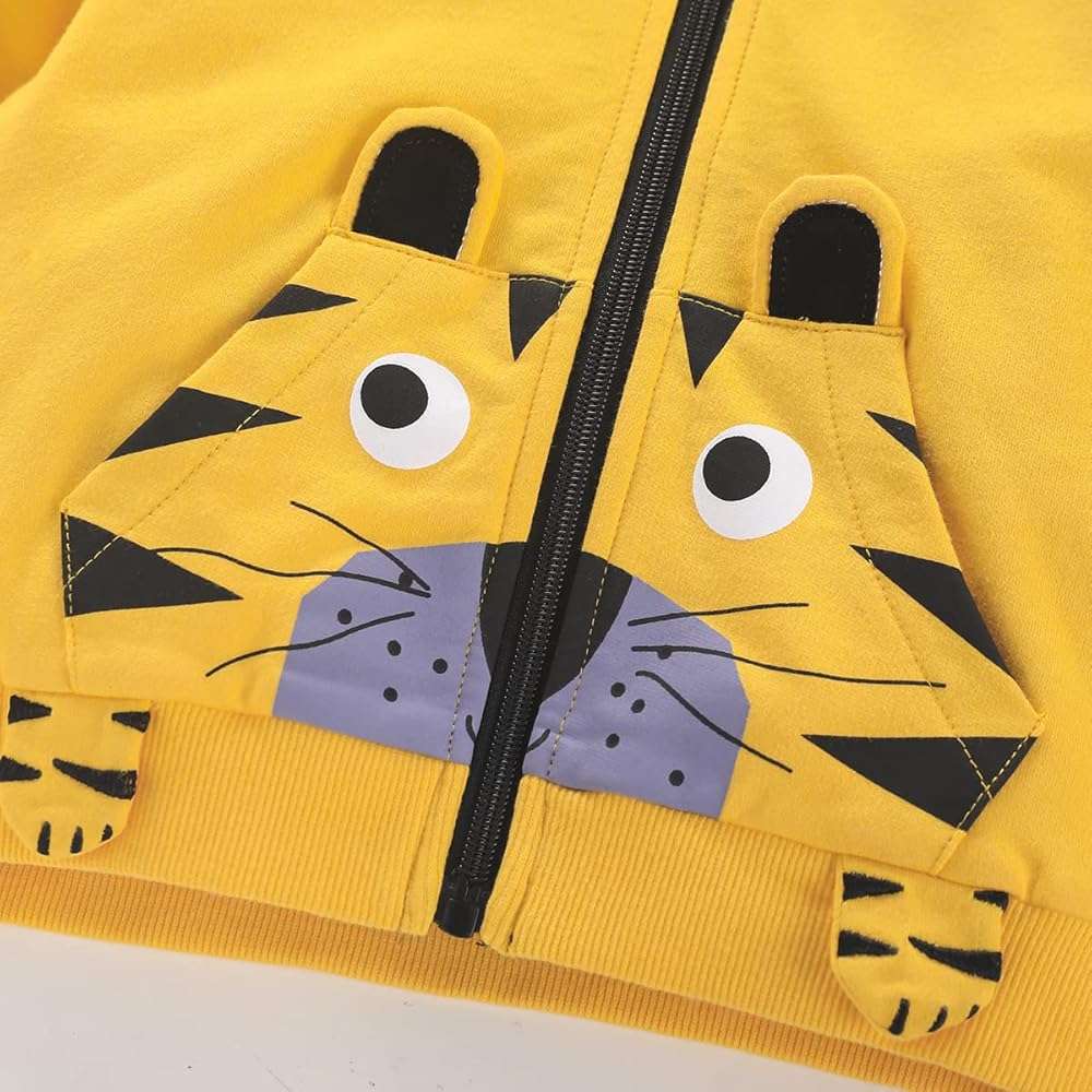 Akyzic Baby Boys Zip Up Hoodie Toddler Boys Jacket Cartoon Winter Long Sleeve Hooded Sweatshirt Tops Fall Coat Kids 2-7 Years - Image 5