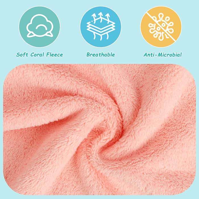 HOMEXCEL Baby Washcloths 24 Pack-Microfiber Coral Fleece Baby Bath Face Towel 7 x 9 Inch Extra Absorbent and Soft Burp Cloth and Wash Cloths for Newborn-Infants and Toddlers-Gentle On Sensitive Skin - Image 4