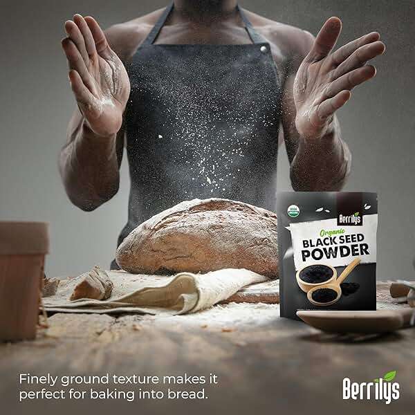 Berrilys Organic Black Seed Powder - Nigella Sativa, Ground Kalonji, Black Cumin for Baking, Bread Making, Cooking, Smoothies, Curries, Soups, Salads, & Stews - Nutritious- Resealable - 10 Oz - Image 4