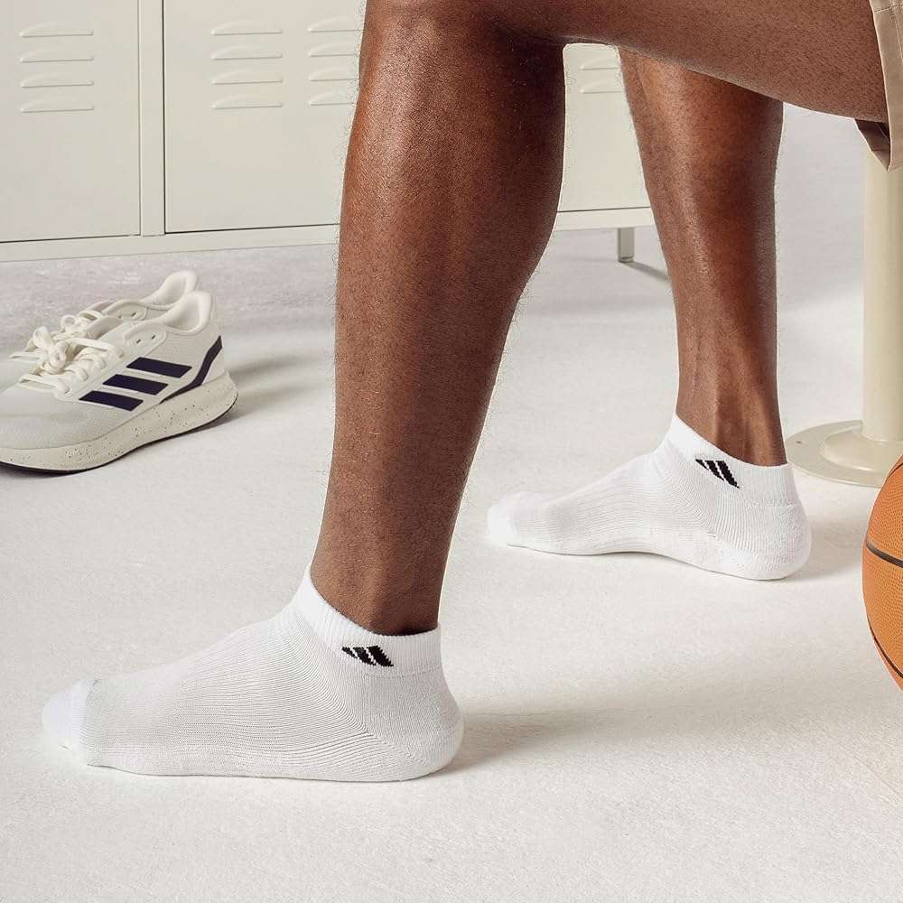 adidas Men's Athletic Cushioned Low Cut Ankle Socks (6 Pairs) Durable & Comfortable - Image 3