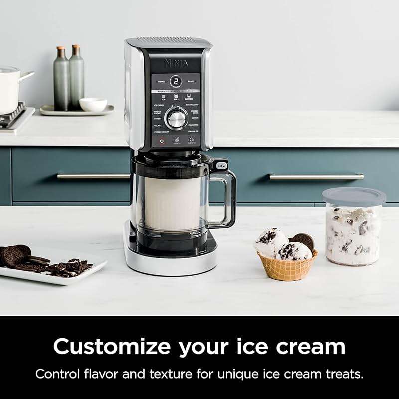 Ninja CREAMi Deluxe Ice Cream Maker | 11-in-1 Create Frozen Desserts, Sorbet, Milkshakes, Yogurt & More | Includes 2 Dishwasher Safe XL 24 Oz. Tubs with storage lids | Silver | NC501 - Image 2