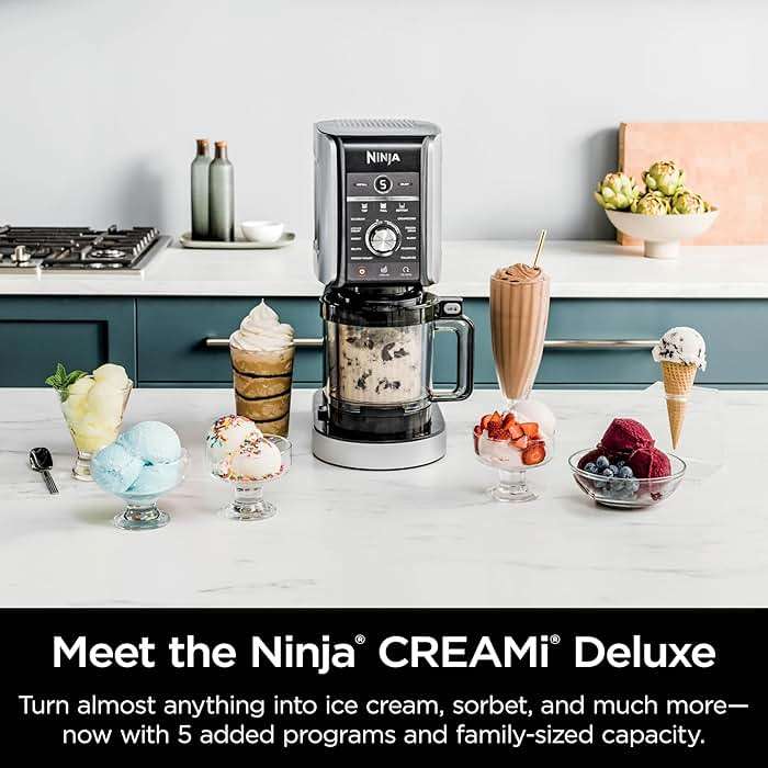 Ninja CREAMi Deluxe Ice Cream Maker | 11-in-1 Create Frozen Desserts, Sorbet, Milkshakes, Yogurt & More | Includes 2 Dishwasher Safe XL 24 Oz. Tubs with storage lids | Silver | NC501 - Image 4