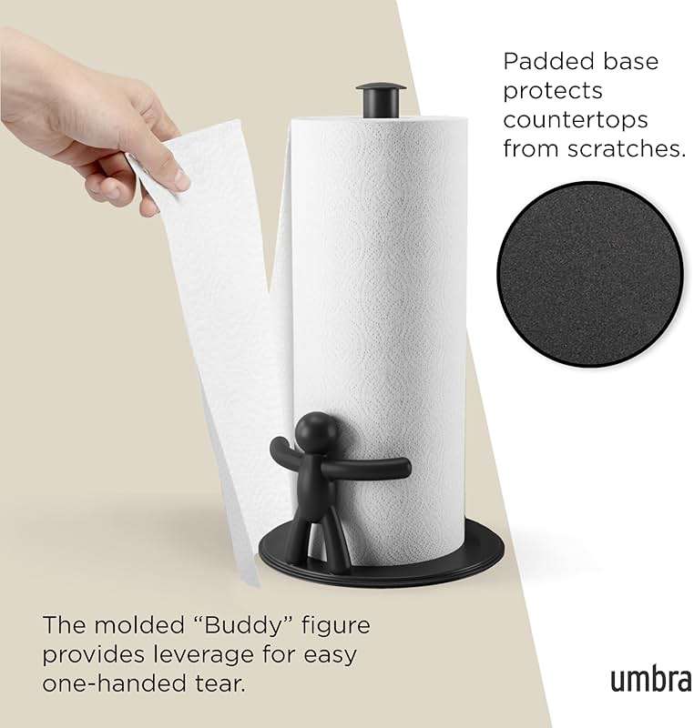 Umbra Buddy Countertop Paper Towel Holder, Black - Image 4