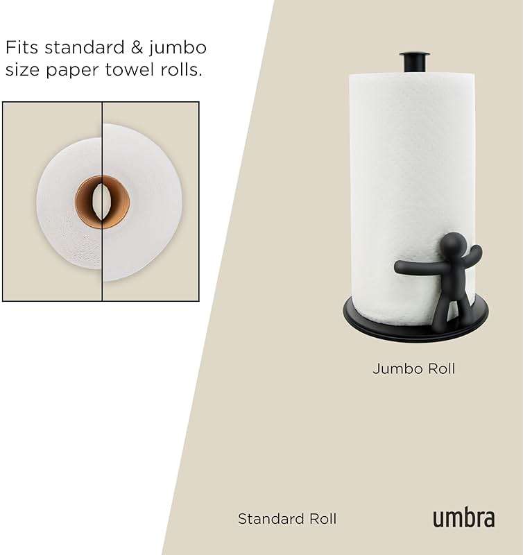 Umbra Buddy Countertop Paper Towel Holder, Black - Image 5