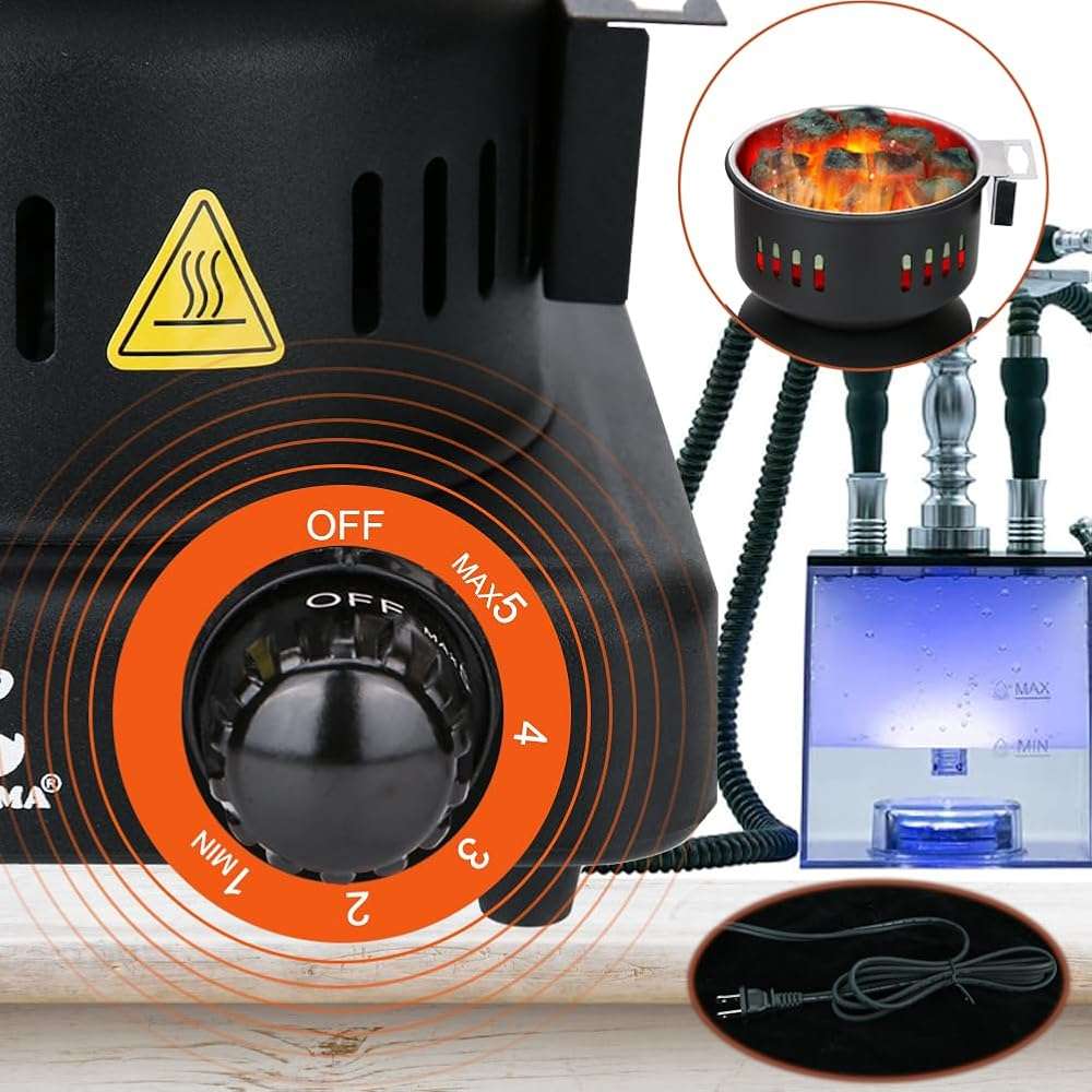 ETL Approved Charcoal Starter - Coal Burner Hot Plate Electric Stove Coconut Starter with Stainless Detachable Tongs, 4.9Ft Longer Cords, 650W Faster Heating for BBQ Kitchen etc. - Image 4