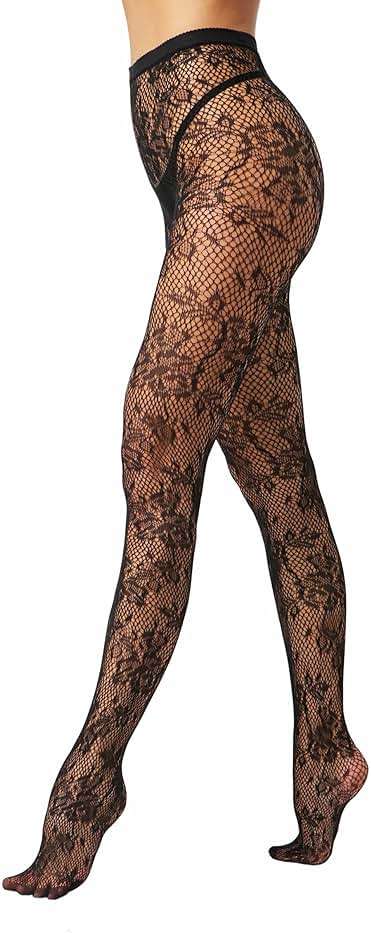 EVERSWE High Waist Fishnet Tights, Thigh High Suspender Stockings - Image 1