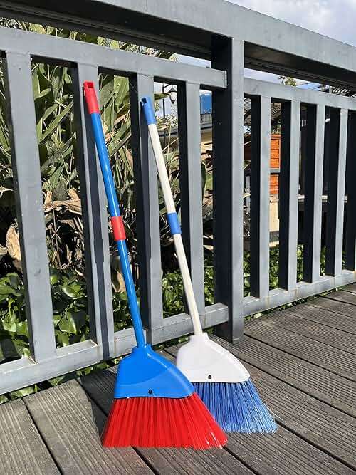 Xifando Kids Broom-Housekeeping Cleaning Tool for Kids Pretend Playing,Retractable Small Broom for Littler Helper(White+Blue) - Image 5