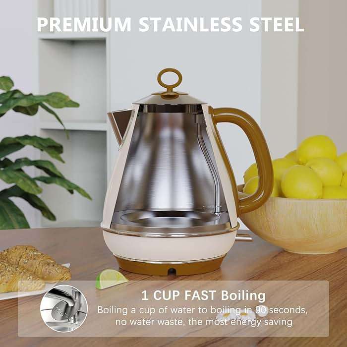 Evoloop 1.7L Electric Kettles, BPA Free Tea Kettle, Hot Water Boiler Heater, Stainless Steel Teapot, Auto Shut-Off & Boil-Dry Protection, 120V/1500W - Image 3