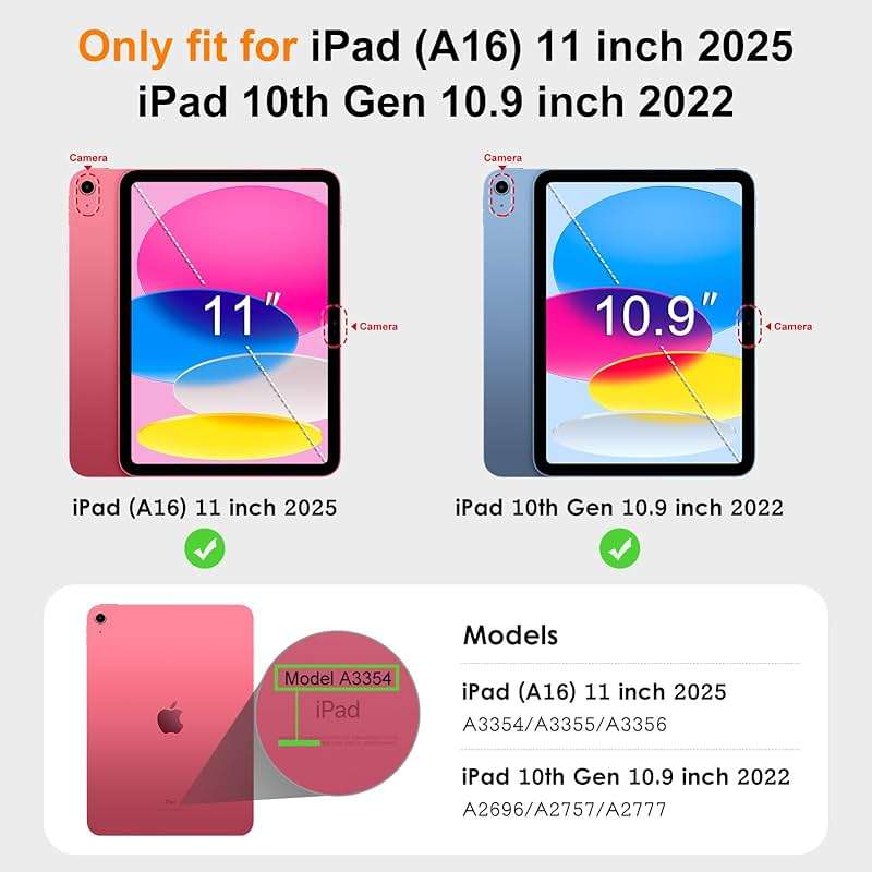 DTTO for iPad (A16) 11th Generation Case 11 Inch 2025, iPad 10th Generation Case 10.9 Inch 2022, Premium Leather Business Folio Stand Cover with Pencil Holder - Auto Wake/Sleep, Navy Blue - Image 2